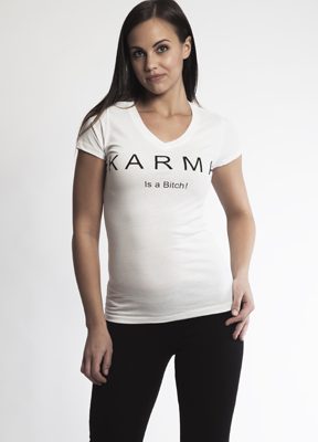 KARMA Is a Bitch V Neck White